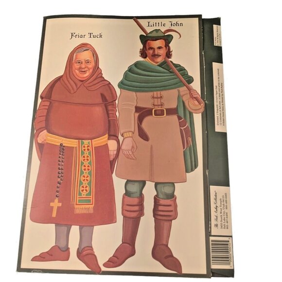 Vtg Rare PECK-GANDRE Paper Dolls ROBIN HOOD & MAID MARIAN Friar Tuck Little John - Picture 3 of 10